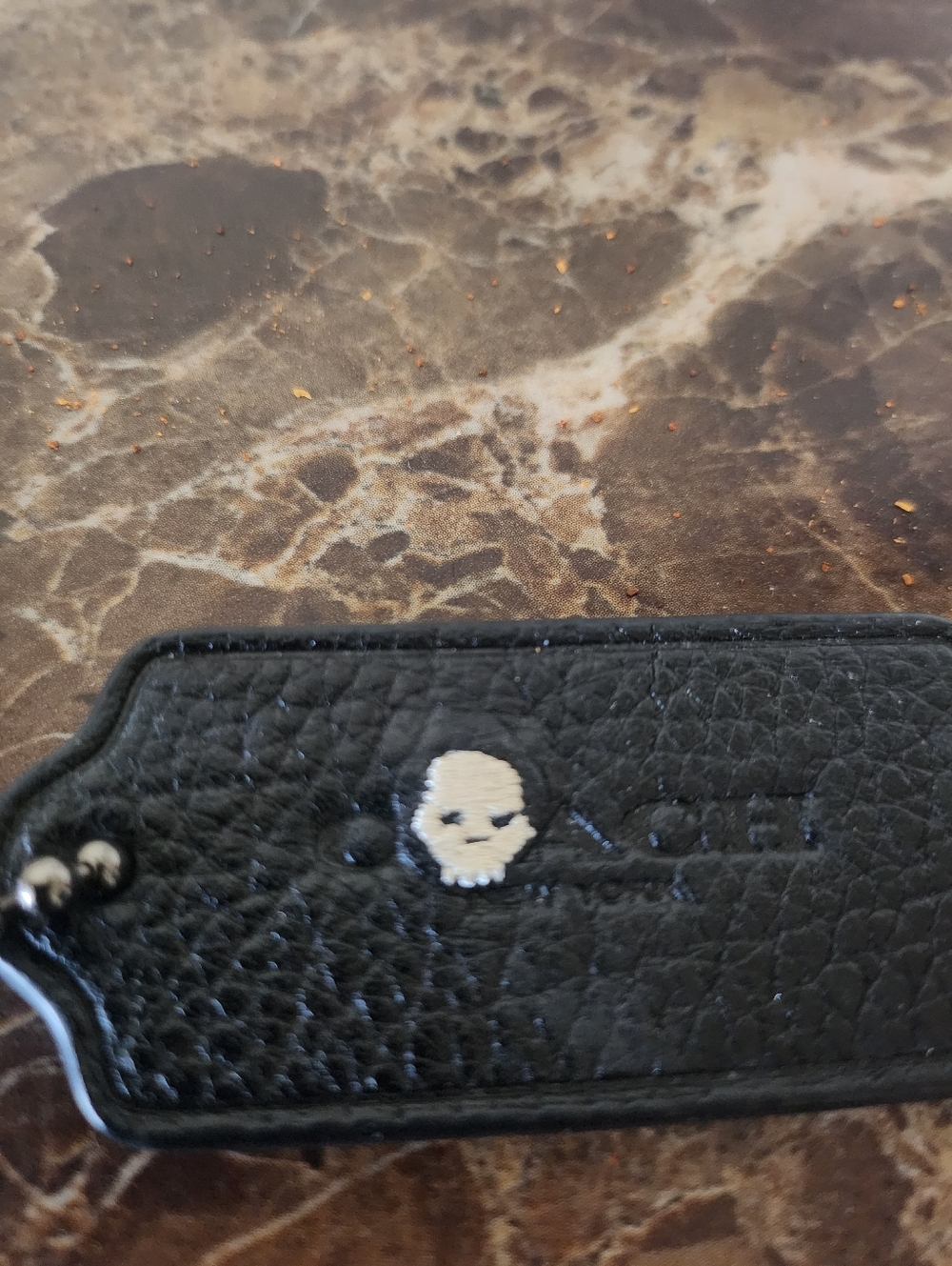 Coach Black Leather Tag with Teal 'GL' and Rexy Logo GUC - Picture 3 of 7